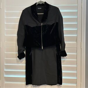 cliché  Velvet Trim Skirt Suit Set Vintage Designer Black Size 42